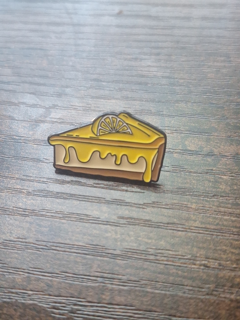 Lemon Slice Enamel Brooch Pin - Cookies Brand "Lemon Cheesecake" 1" Pinback